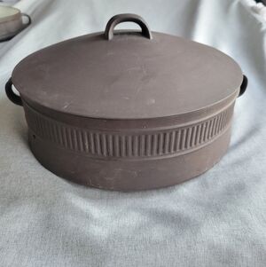 Dansk Flamestone Fluted Brown Stoneware Casserole Dish
